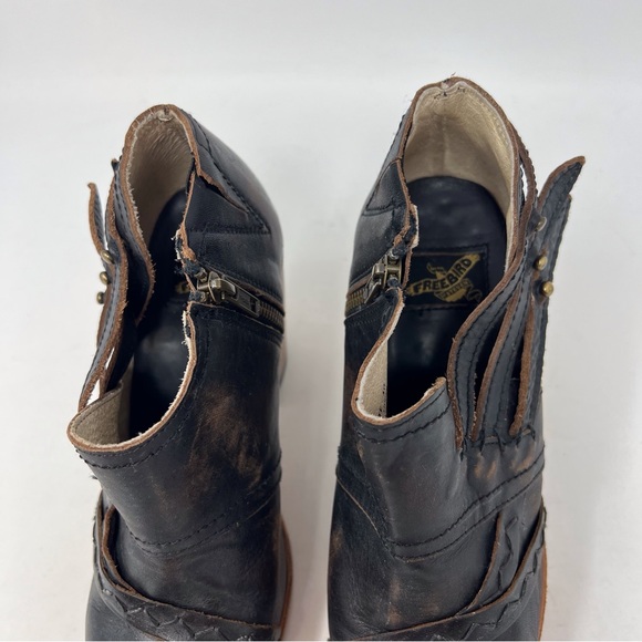FREEBIRD BY STEVEN Gate Leather Ankle Boot Women’s Size 10 Boho Distressed Fall - Picture 9 of 12